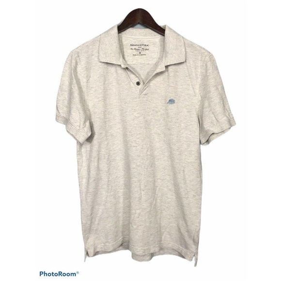 Banana Republic Men's Polo Shirt M Medium Solid Gr - Picture 4 of 6